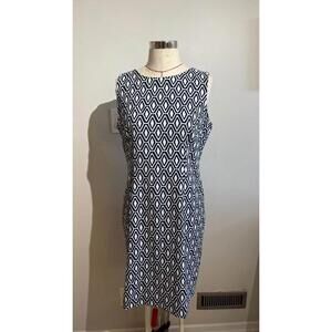 Mario Serrani Navy and White Sleeveless‎ Dress Women's 12